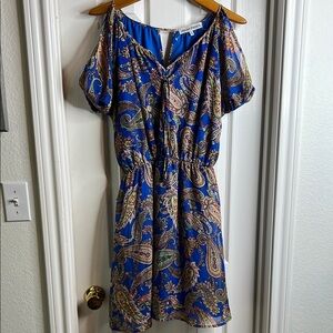 Paisley Print Blue Dress